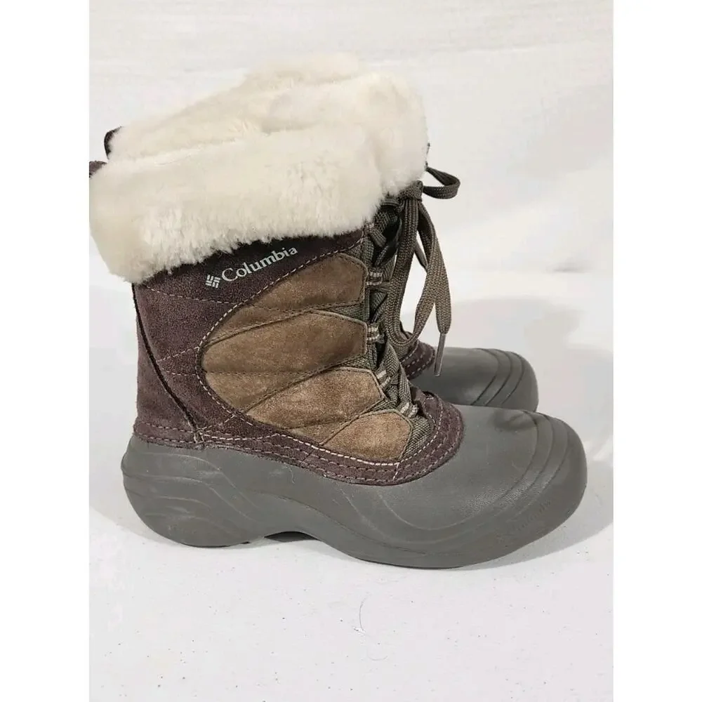 Columbia Sierra Summette Boots Women's 6 Brown Suede Faux Fur Lined Winter Snow